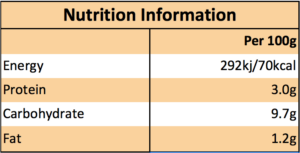 Rakusens Carrot and lentil soup nutritional information