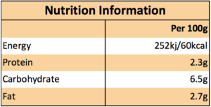 Rakusens Thick pea soup nutritional information